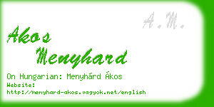akos menyhard business card